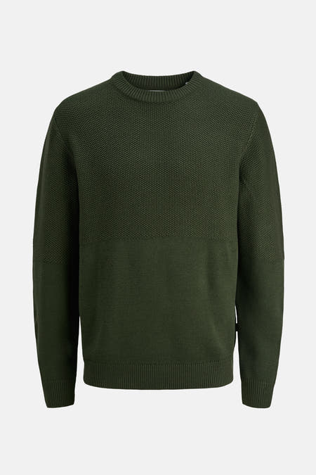 Groene trui met ronde hals van CORE BY JACK & JONES, met een subtiele textuur.