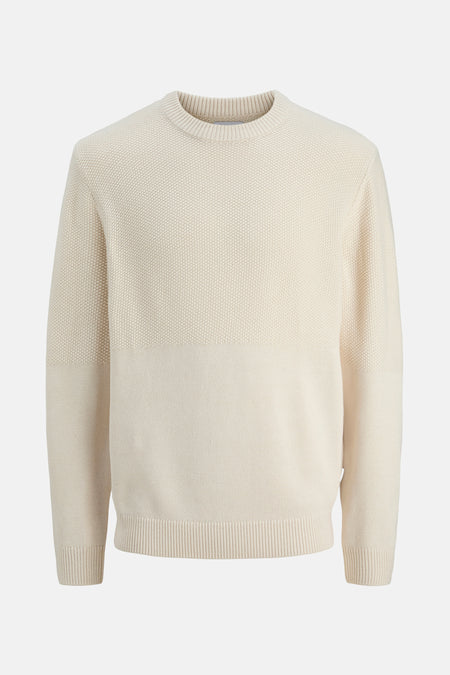 Pull met ronde hals - beige