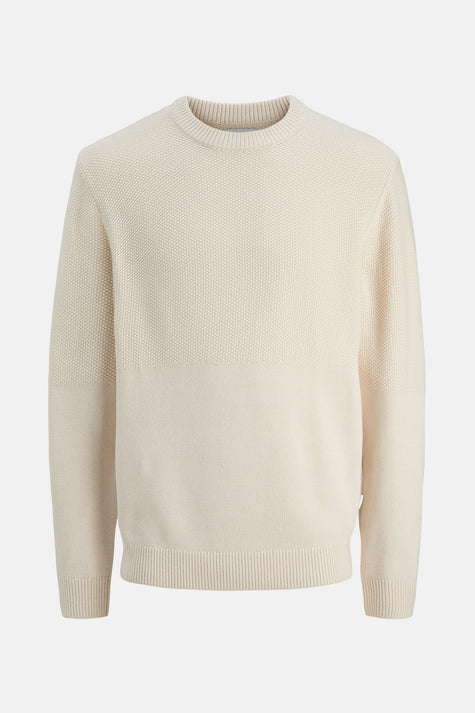 Pull met ronde hals - beige