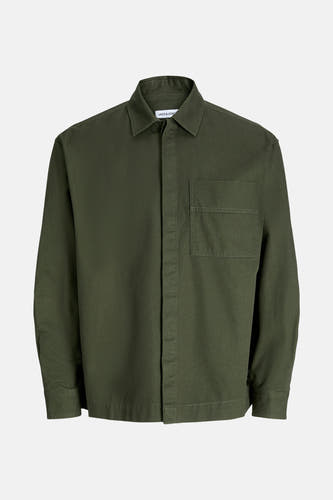 Groen hemd met lange mouwen van ORIGINALS BY JACK & JONES, met een borstzak en een klassieke kraag.