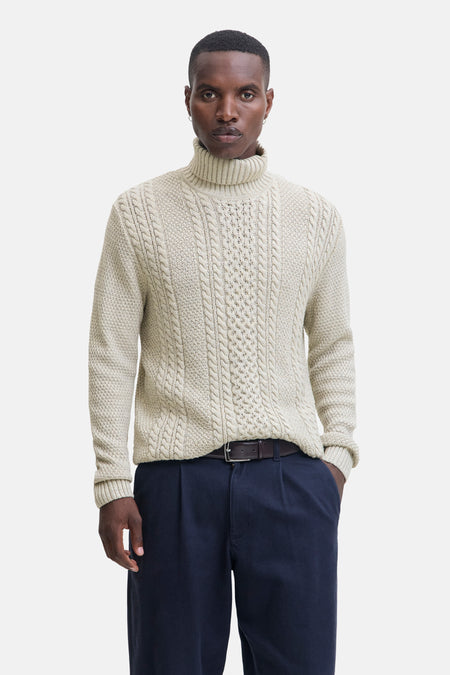 Pull met rolkraag - beige