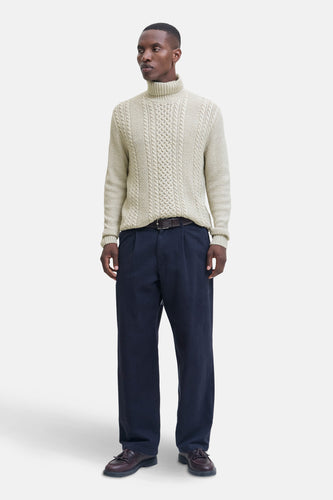 Pull met rolkraag - beige