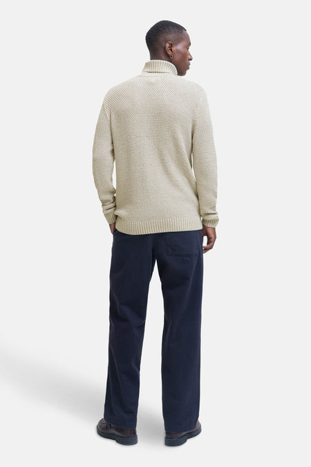 Pull met rolkraag - beige