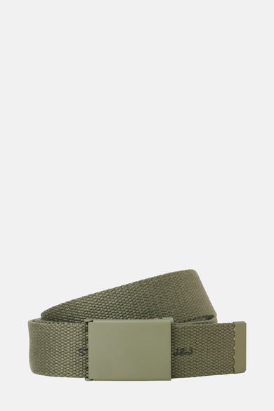 Ceinture verte d'ACCESSORIES BY JACK & JONES, en canvas avec une boucle rectangulaire.