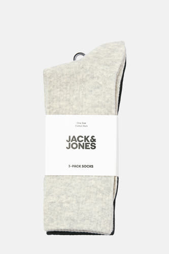 Multikleurige sokken (3-pack) van ACCESSORIES BY JACK & JONES, op een hanger, in gemêleerde tinten.