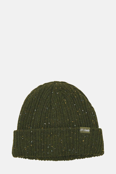 Casquette verte d'ACCESSORIES BY JACK & JONES, avec un motif à pois mêlé et une texture côtelée.
