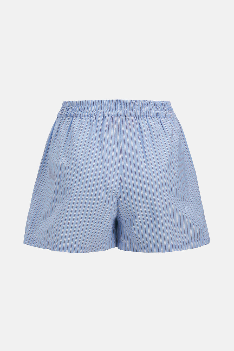 Blauw gestreepte shorts met elastische taille.
