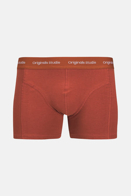 Oranje boxershort van ACCESSORIES BY JACK & JONES, met een elastische tailleband met logo-opschrift.