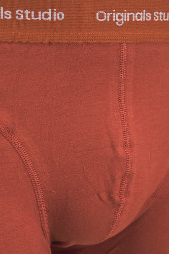 Oranje boxershort van ACCESSORIES BY JACK & JONES, met een elastische tailleband en een fijne ribstructuur.
