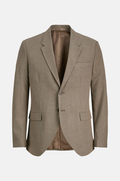 Blazer marron de PREMIUM par JACK & JONES, avec fermeture à boutons et poches.