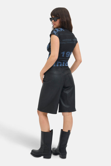 JXMINNA MESH SS HIGH NECK TOP WVN