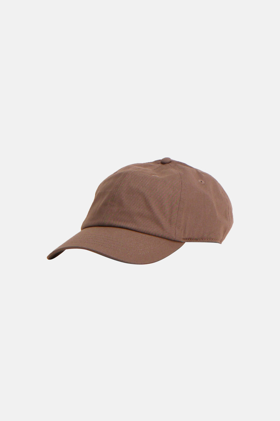 Bruine pet van ACCESSORIES BY JACK & JONES, met een gladde stof en een gebogen klep, in zijaanzicht.
