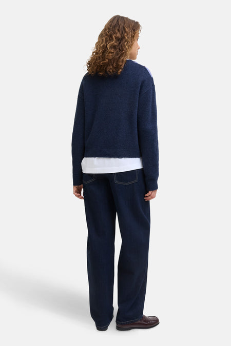 Trui met ronde hals blauw - JJXX