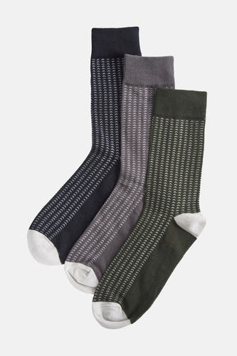 Multikleurige sokken van ACCESSORIES BY JACK & JONES met een fijn lijntjespatroon en witte teenstukken.