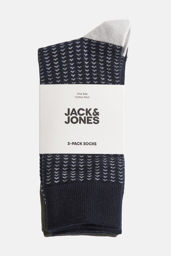 Meerkleurige katoenen sokken van ACCESSORIES BY JACK & JONES, met een ruitvormig patroon en een witte boord.
