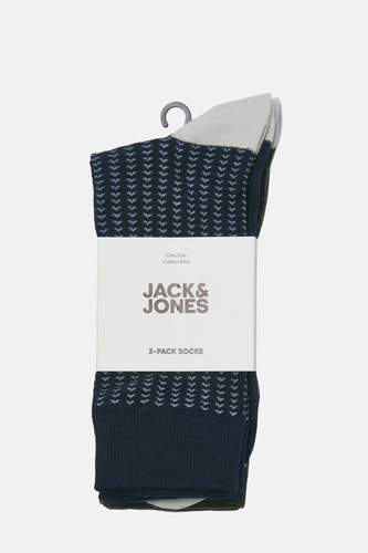 Meerkleurige sokken van ACCESSORIES BY JACK & JONES, met een subtiel patroon en verpakt als 3-pack.