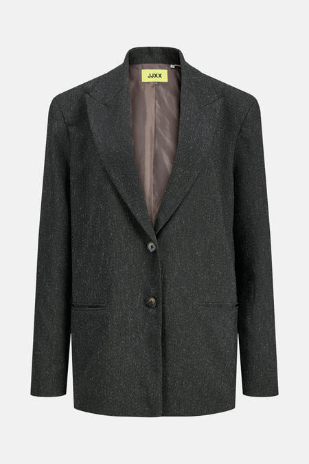 Grijze blazer van JJXX met lange mouwen, reverskraag en twee knopen.