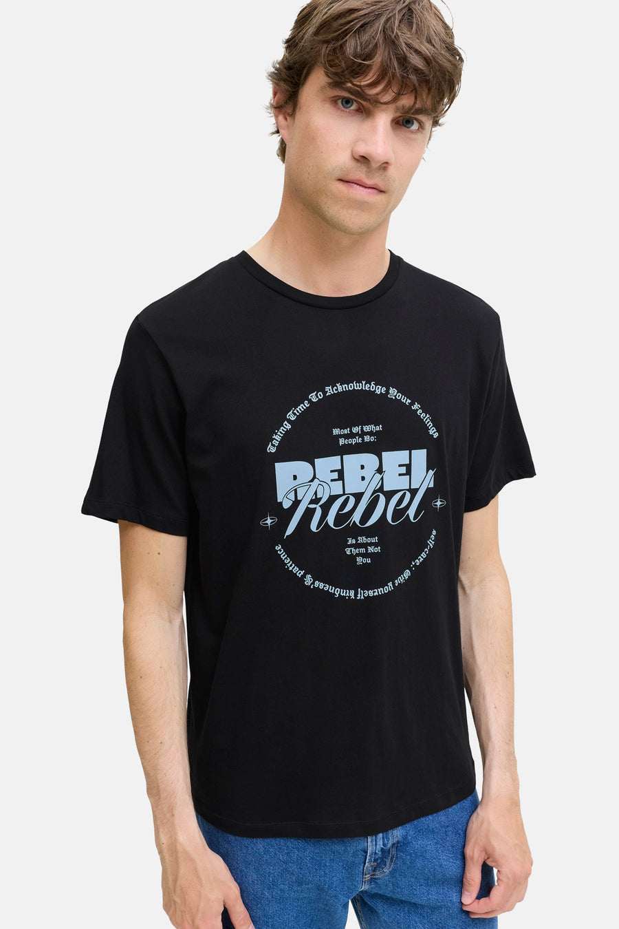 T-shirt à manches courtes - noir - JJREBEL