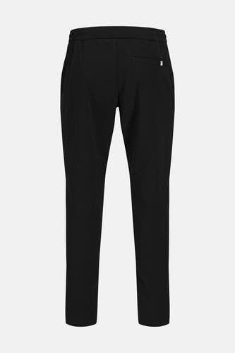 Zwarte broek van JACK & JONES JEANS INTELLIGENCE, met een elastische tailleband en een paspelzak aan de achterkant.