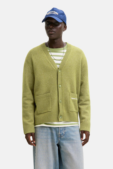 Groene gilet van ORIGINALS BY JACK & JONES, met V-hals, knoopsluiting, zakken en een subtiel logo op de borst.