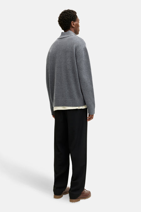 Pull met ronde hals - grijs