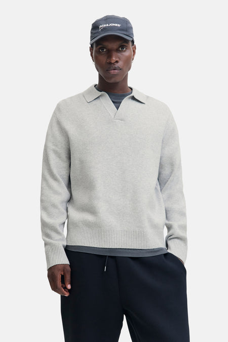 Pull met V-hals - grijs