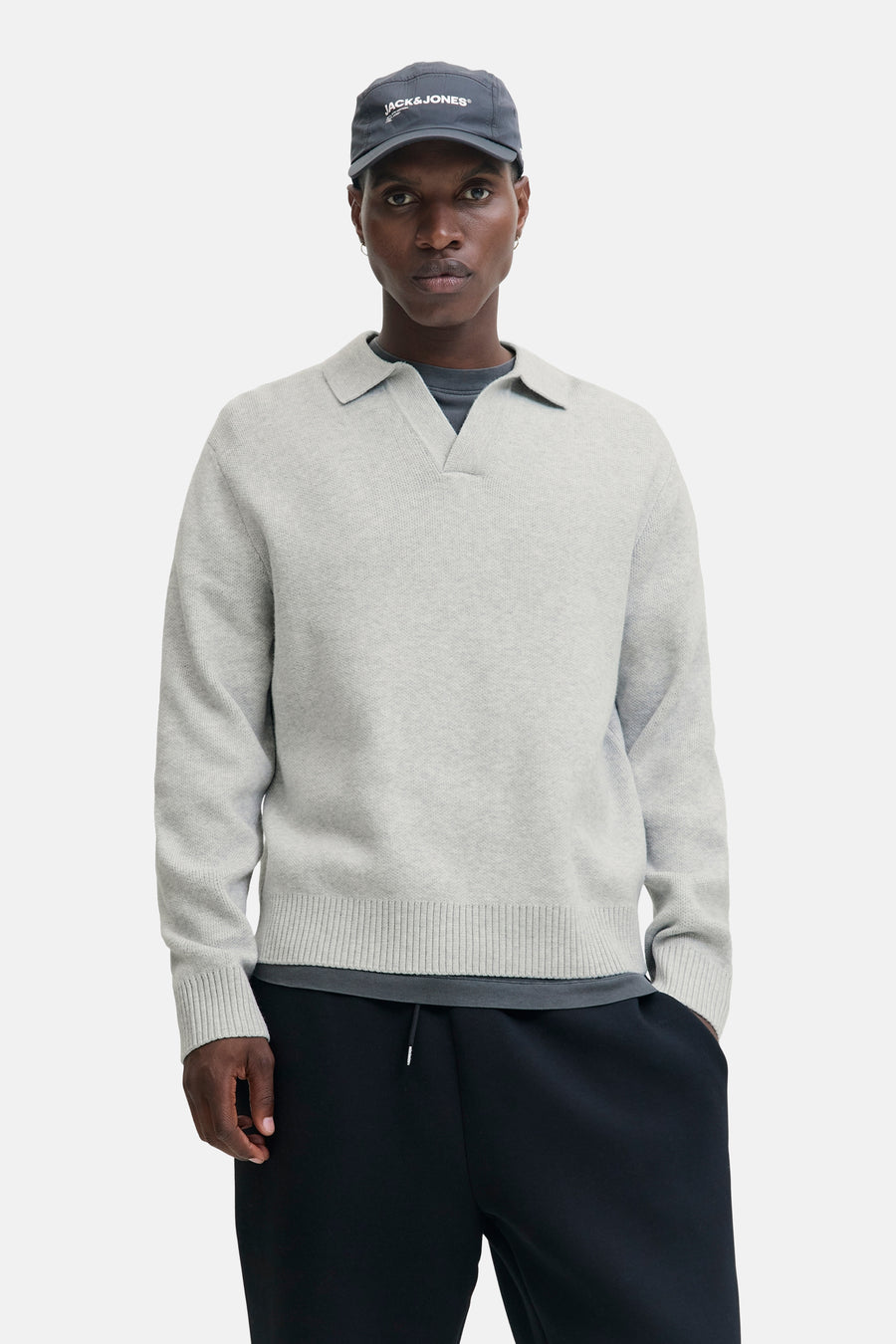 Pull met V-hals - grijs - CORE BY JACK & JONES