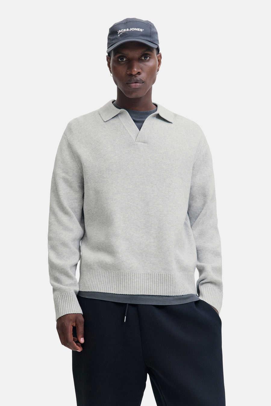 Pull met V-hals - grijs - CORE BY JACK & JONES