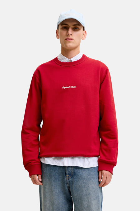 Sweat col O - rouge