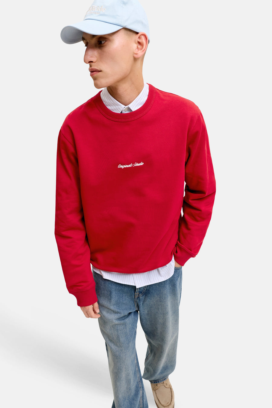 Sweater met ronde hals rood - ORIGINALS BY JACK & JONES