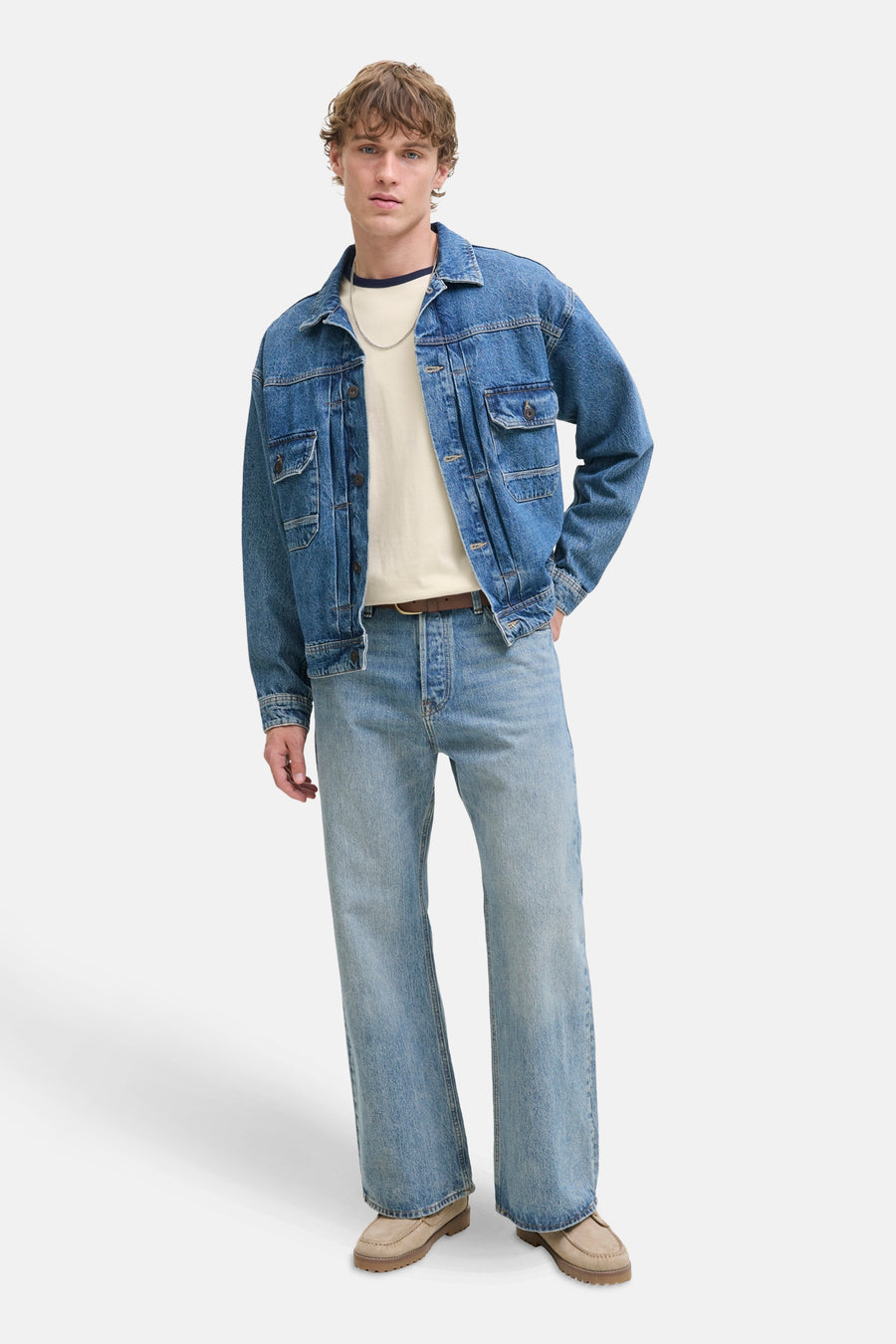 T-shirt met korte mouwen - beige - ORIGINALS BY JACK & JONES