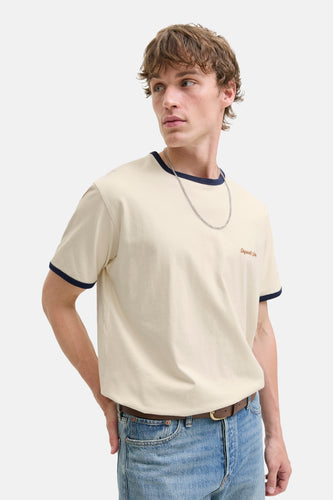 T-shirt met korte mouwen - beige - ORIGINALS BY JACK & JONES