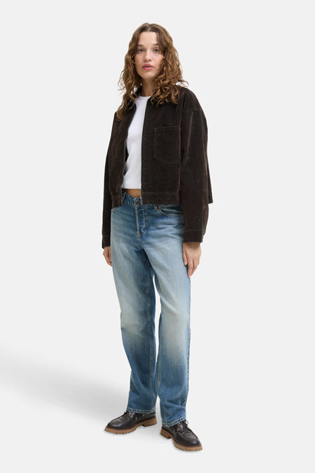 JXMIA FLOCK LS DENIM JACKET DNM