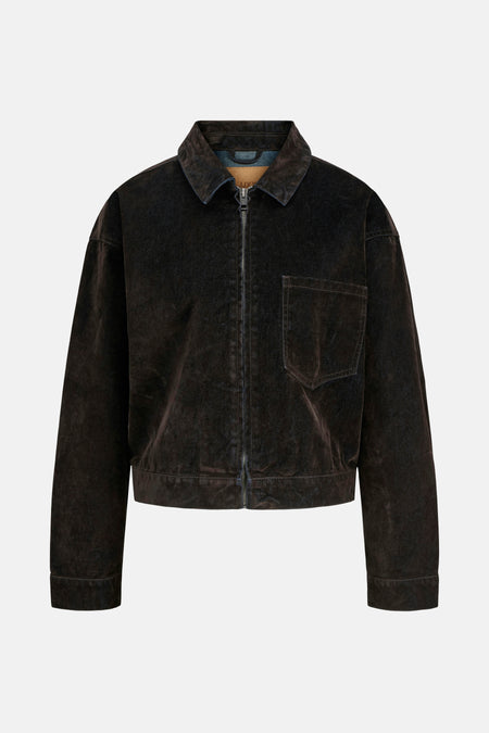 JXMIA FLOCK LS DENIM JACKET DNM