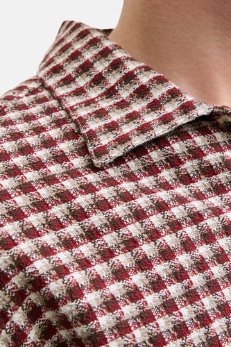 Rood, lange mouwen hemd van ORIGINALS BY JACK & JONES, met een geruit, geweven patroon en kraag.