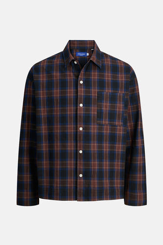 Multikleurig overhemd met lange mouwen van ORIGINALS by JACK & JONES, met een ruitpatroon en een borstzak.