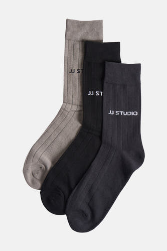 Meerkleurige sokken multipack van ACCESSORIES BY JACK & JONES, met ribstructuur en logo.