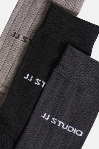 Meerkleurige sokken van ACCESSORIES BY JACK & JONES, met ribstructuur en merklogo.
