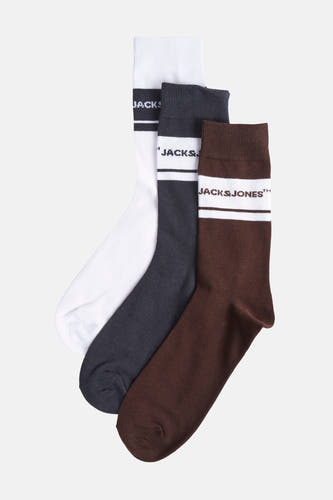 Meerkleurige sokken van ACCESSORIES BY JACK & JONES, met witte streep en merknaam.