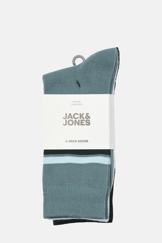 Meerkleurige sokken multipack van ACCESSORIES BY JACK & JONES, met een gestreept patroon en subtiele textuur.