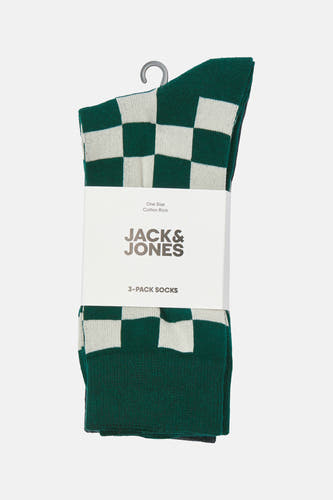 Meerkleurige sokken van ACCESSORIES BY JACK & JONES, met een dambordpatroon in groen en wit.