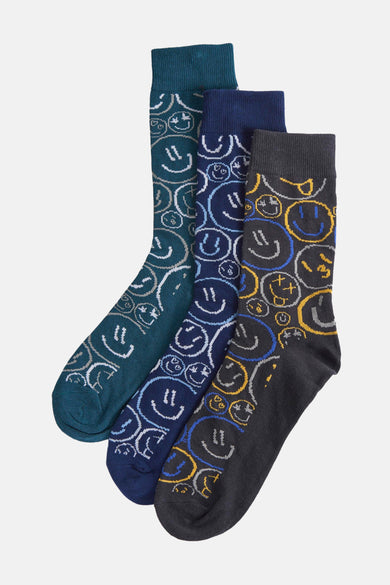 Multicolor sokken van ACCESSORIES BY JACK & JONES, met een dessin van verschillende smileys.

