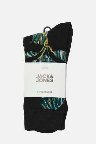 Meerkleurige sokken van ACCESSORIES BY JACK & JONES, met een botanisch bladmotief.