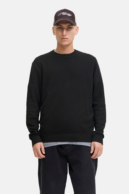 Pull met ronde hals - zwart