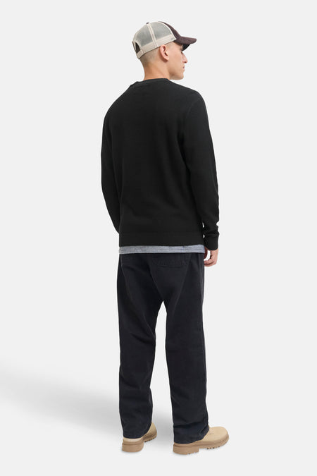 Pull met ronde hals - zwart