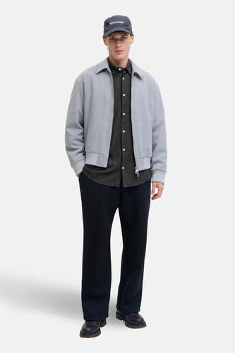 Zwart hemd met lange mouwen van CORE by JACK & JONES, met een fijn ruitjespatroon en knoopsluiting.