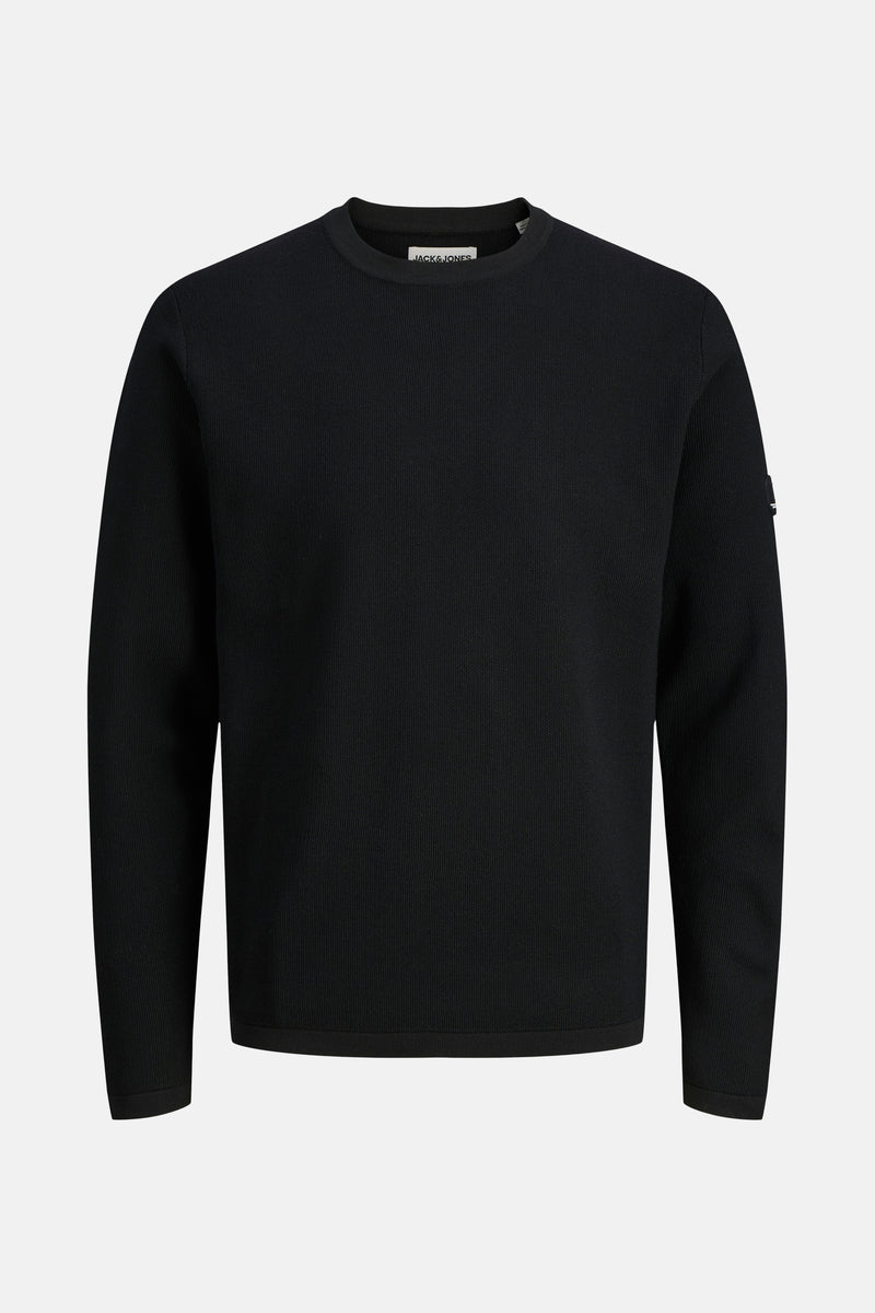 Pull met ronde hals - zwart