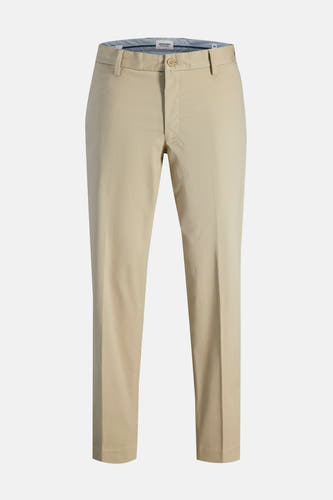 Beige chino van JACK & JONES JEANS INTELLIGENCE, effen broekspijpen en knoopsluiting.