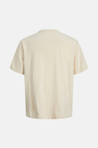T-shirt écru à manches courtes d'ORIGINALS BY JACK & JONES, avec le dos affiché sur un fond uni.