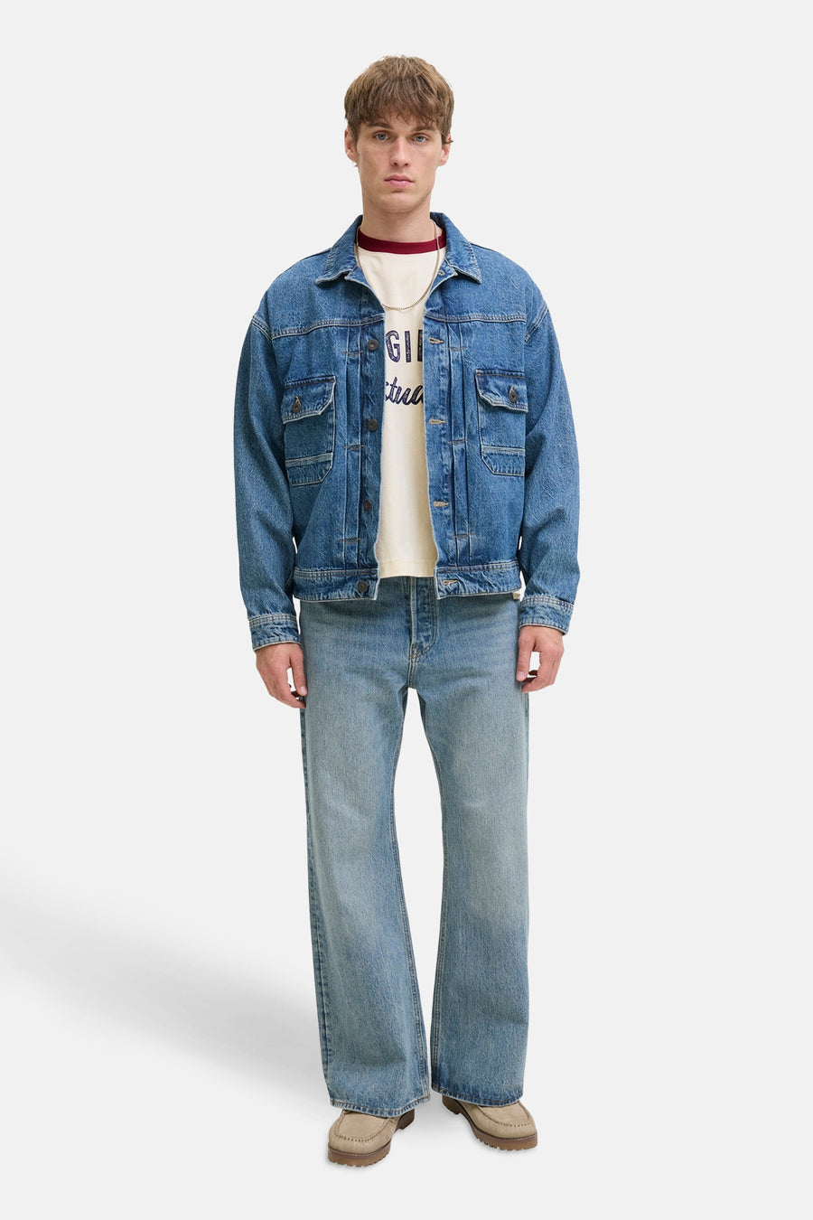 T-shirt met korte mouwen - Ecru - ORIGINALS BY JACK & JONES